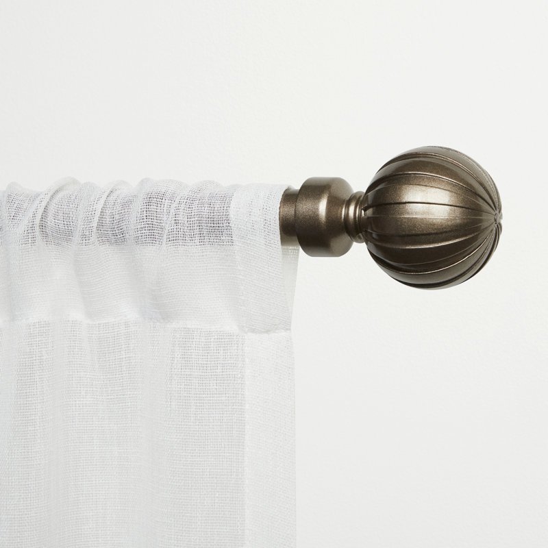 Tringle à rideaux simple réglable 1 po Florean, Blanc cassé, 66" – 120"