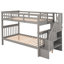 Lit superposé Twintwin avec rangement et garde-corps pour chambre à coucher - Dortoir gris - décoration classique-1763995444