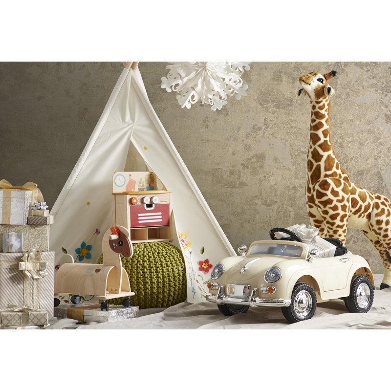 Cream Classic 6V Battery Powered Ride-On Car with Remote