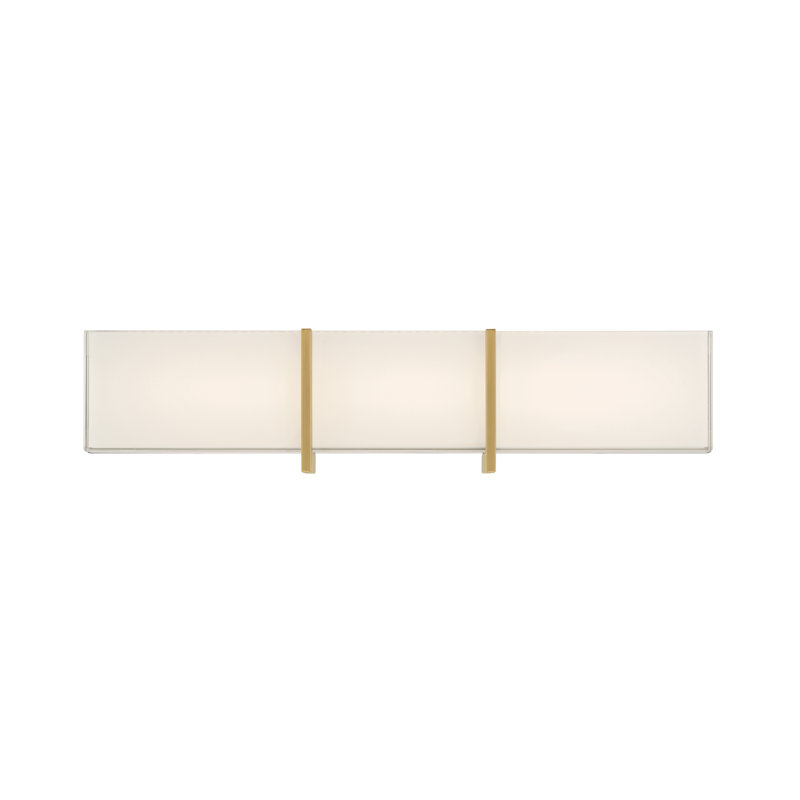 Barre d'éclairage de salle de bain haute 24,25 "DEL, H 5,5 po x l 24,25 po x P 4 po, Laiton