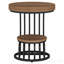 Table de bout ronde 19,68 po avec rangement à 2 niveaux - table d'appoint brun clair avec structure en métal arqué, table de chevet compacte ou table d'appoint pour le salon, la chambre à coucher et les petits espaces-128972893