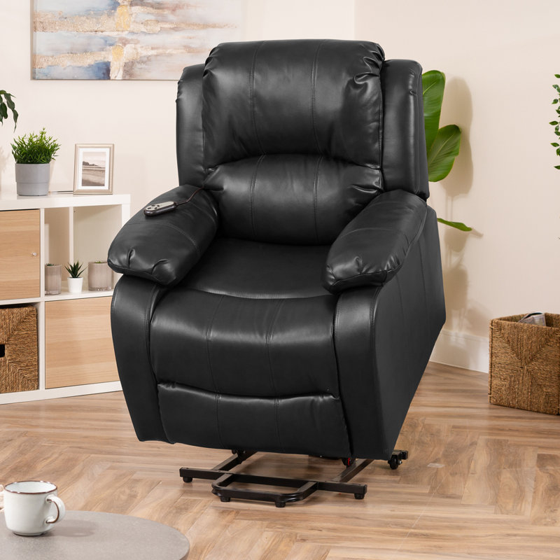 Patchway Faux Leather Heated Massage Chair, Black