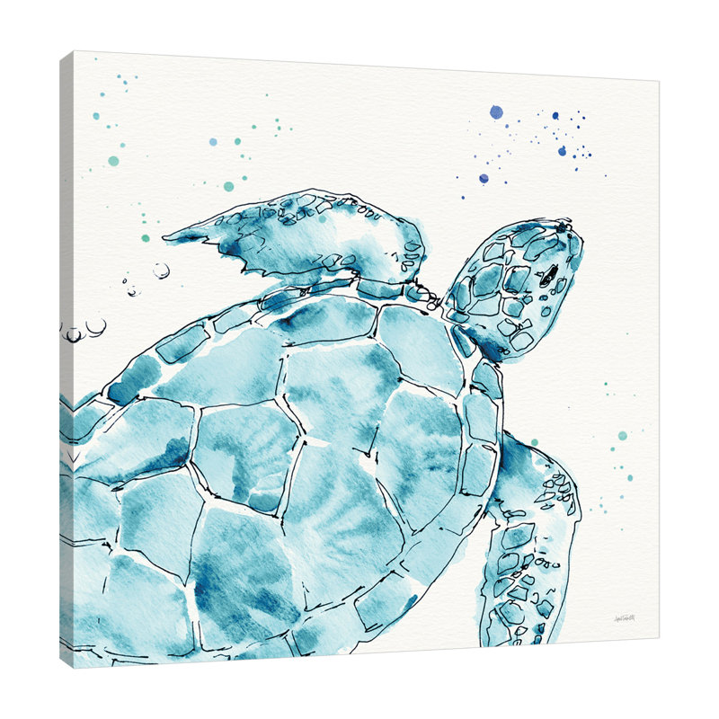Toile tendue "Deep Sea IX Teal" par Anne Tavoletti, H 18 po x l 18 po x P 1,5 po