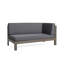 Banc d'angle à dossier en X avec table basse Brava