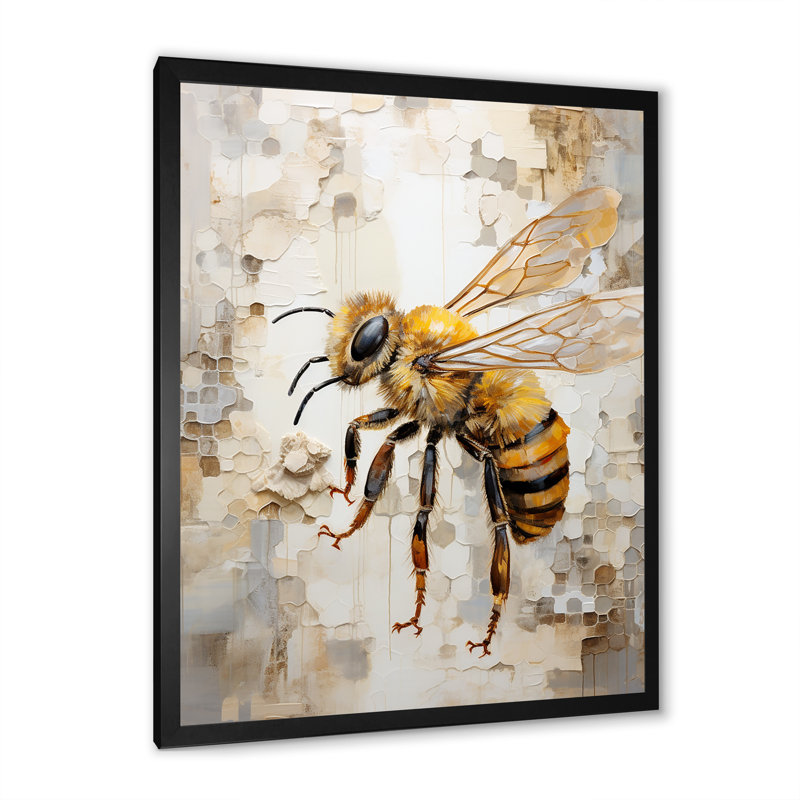 Minimalisme «Buzzing Bee III» sur toile, Cadre photo noir, H 40 po x l 30 po x P 1,5 po