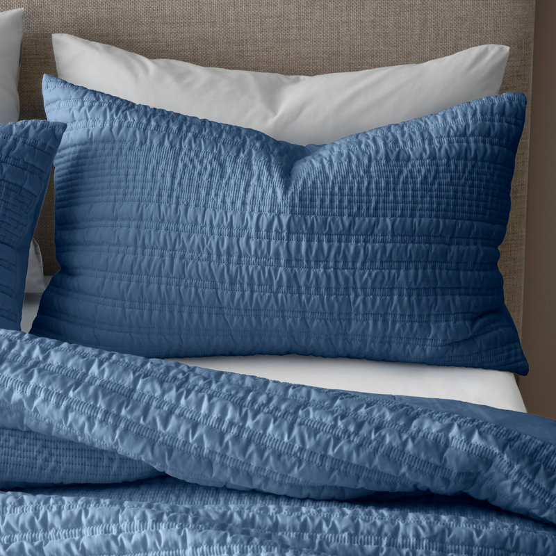 Lennon Stripe Duvet Cover Set, Blue, Double Duvet Cover + 2 Standard Pillowcases