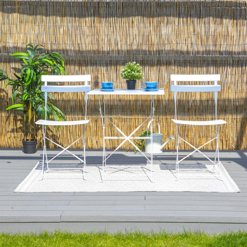 60cm Square Folding Table, White