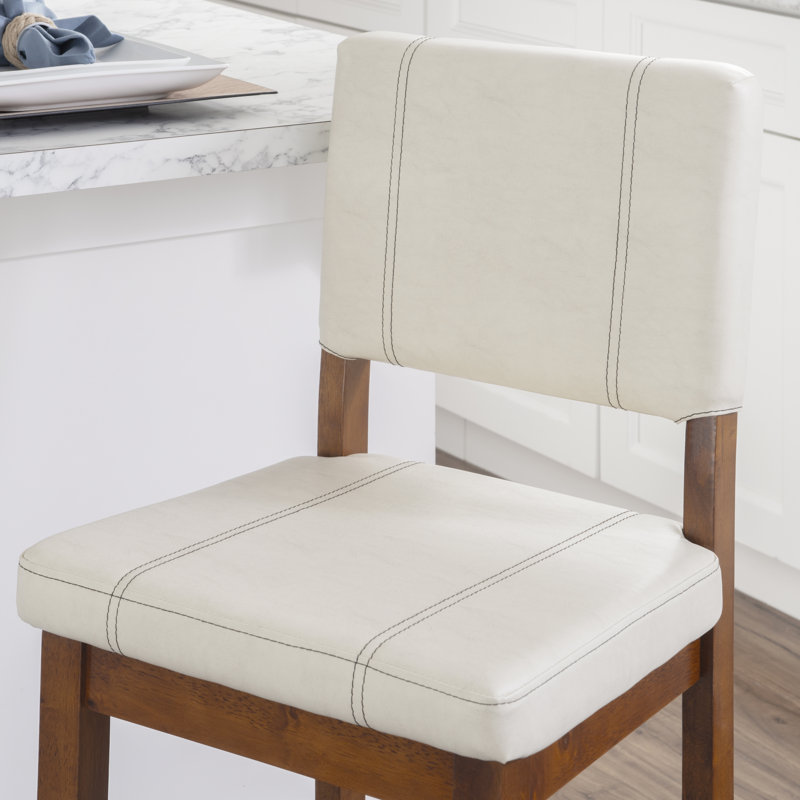 Tabouret de bar et de comptoir Lechner, Tabouret de comptoir (assise de 24 po de hauteur), Crème