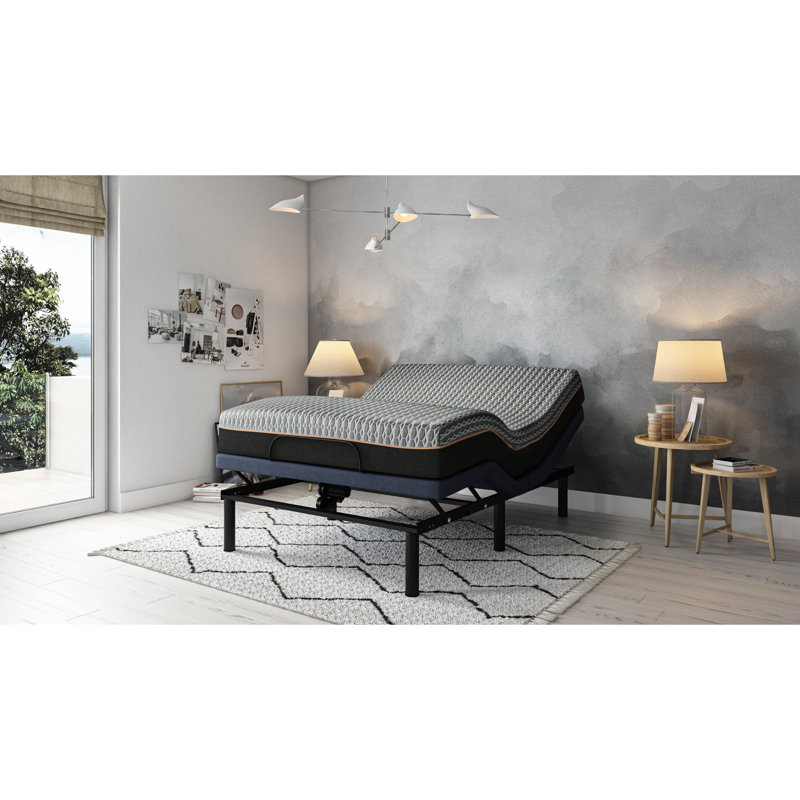 Twin Adjustable Bed Base With Head And Foot Alterations, , 850 Lbs Capacity, Blue Os2 Bed, Adjustment Option, Steel, Twin