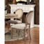 Ensemble de 2 chaises d'appoint en chêne et beige de style transitionnel avec assise rembourrée en tissu