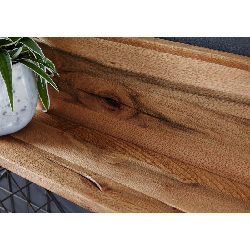 Montreux Oak Solid Wood Floating Shelf, 19cm H x 165cm W x 17cm D, Ecru