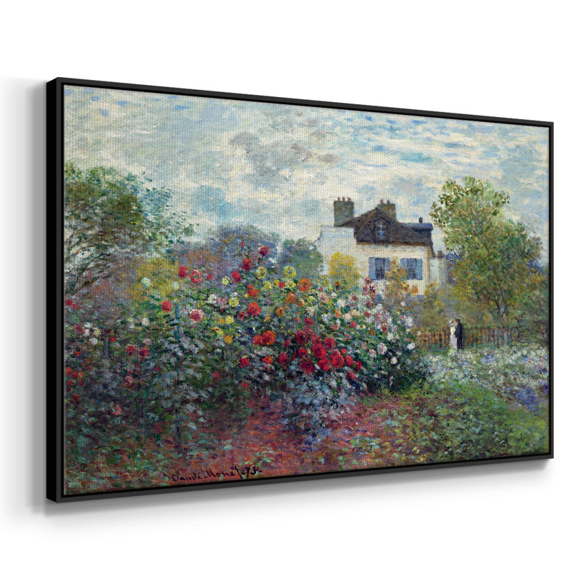 Le jardin de l'artiste à Argenteuil, reproduction d'art sur toile, H 25 po x l 37 po x P 2 po, Noir