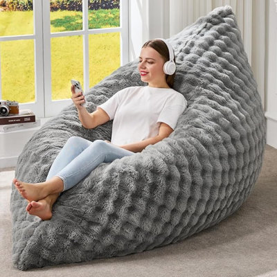   Fauteuil à billes 3 en 1 convertible en velours côtelé pour adultes