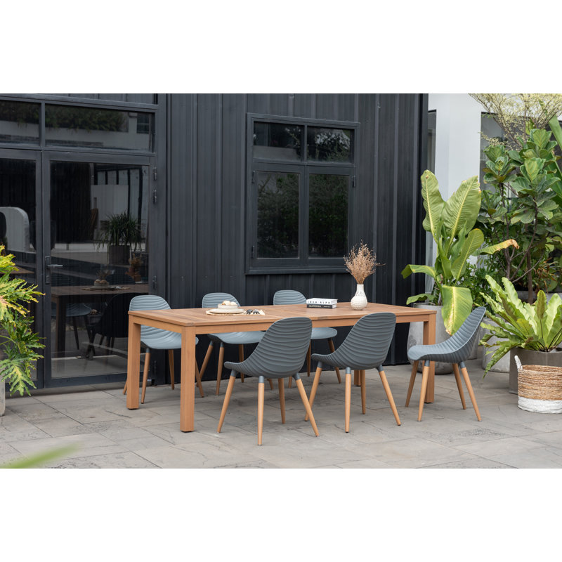 Anautica Outdoor Patio 7pc 100% FSC Certified Wood Dining Set