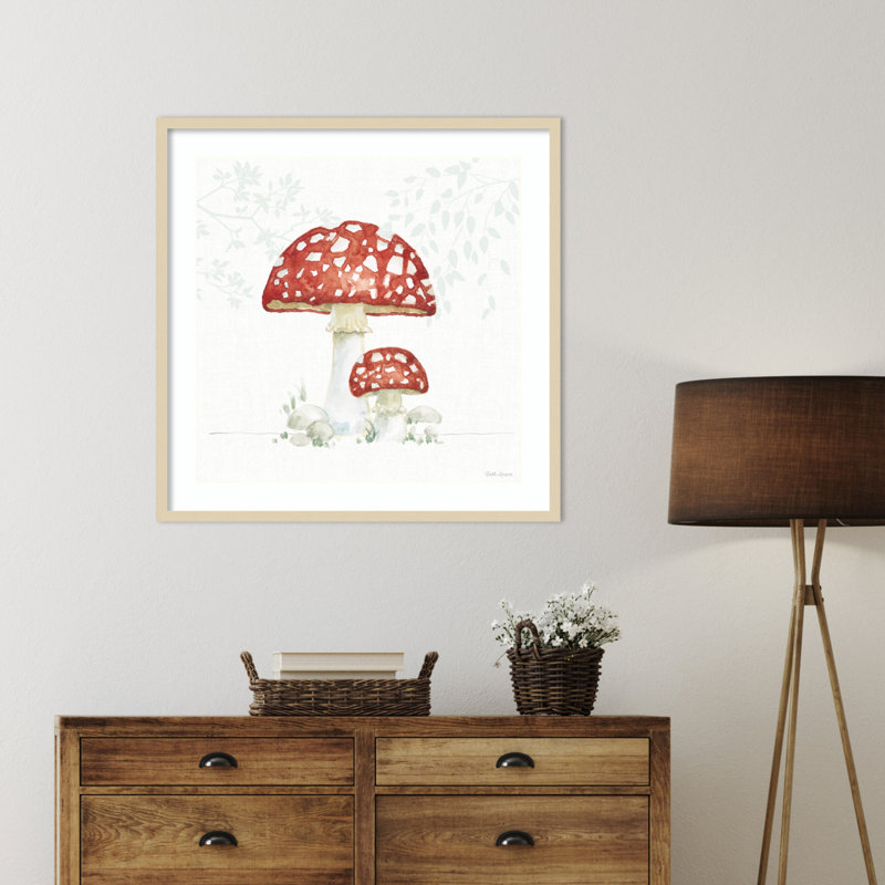 « Woodland Love Red Mushroom » de Beth Grove – Affiche encadrée en bois, H 33 po x l 33 po