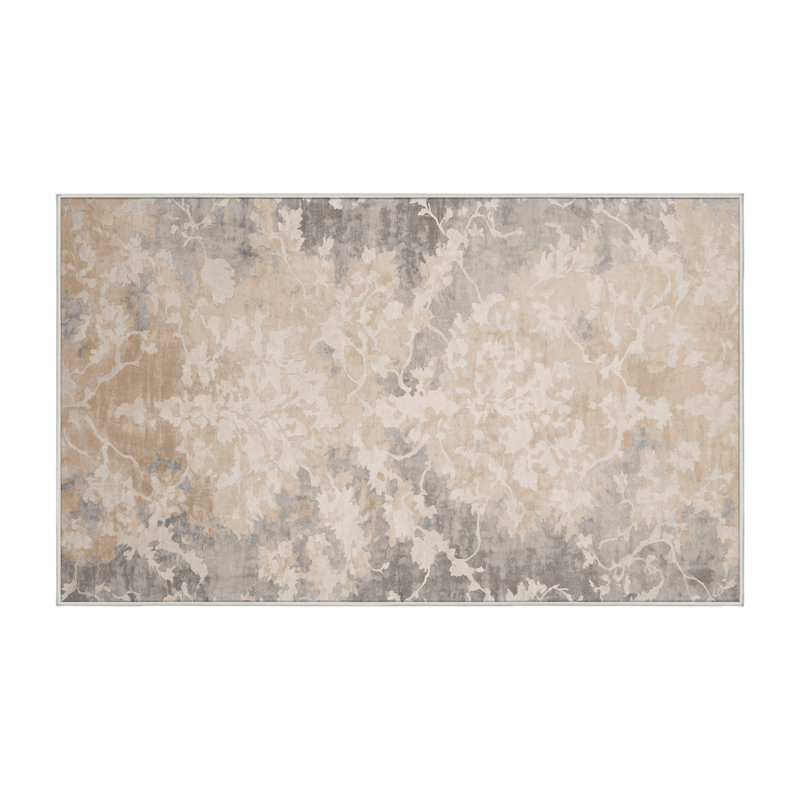 Tapis gris lavable à la machine, Rectangle 7 pi x 10 pi