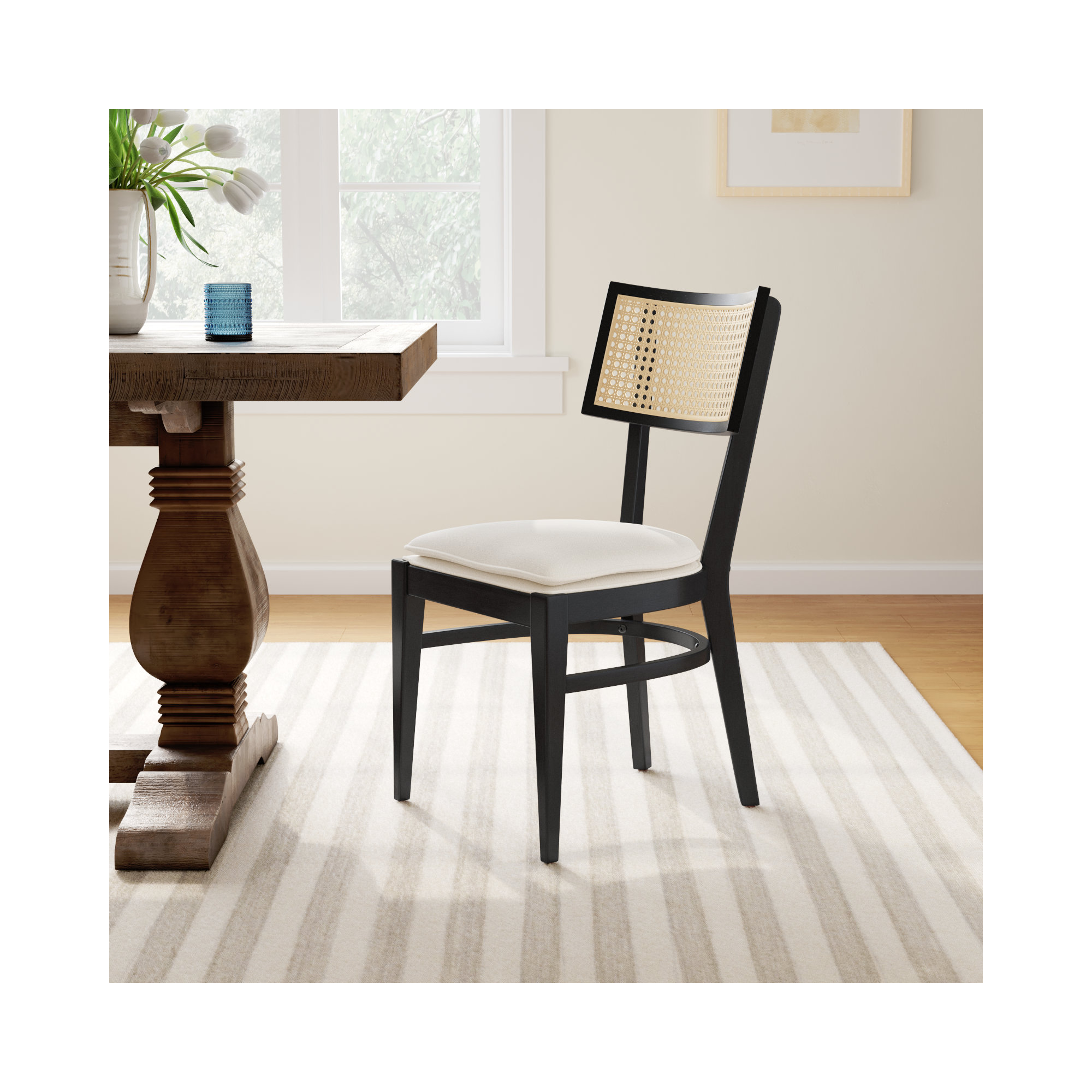 Tarrington Cane Dining Chair, Black