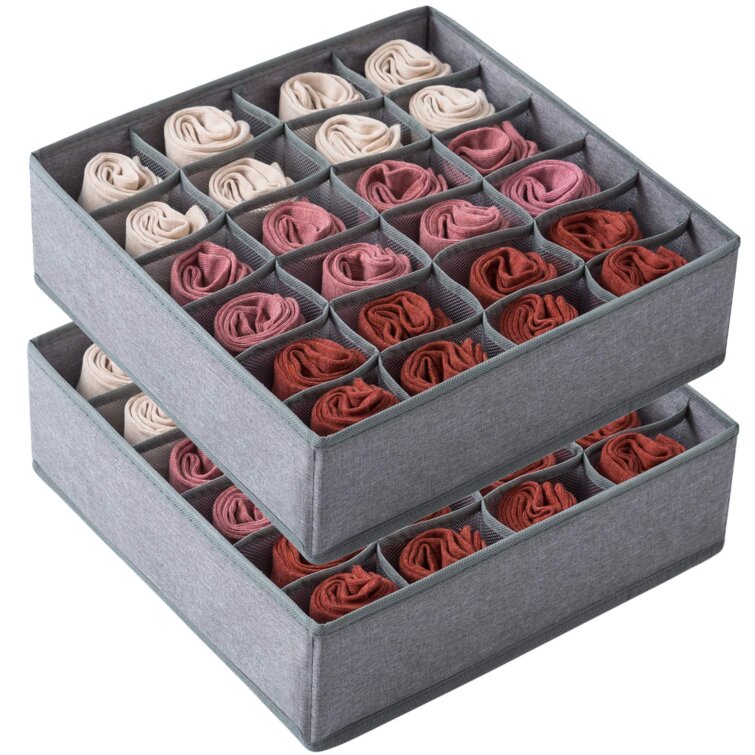 Sock And Underwear Drawer Organiser, 24 Compartment Foldable
