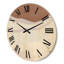 Horloge murale moderne en bois - formes terre cuite et ivoire avec effet usé-63903828