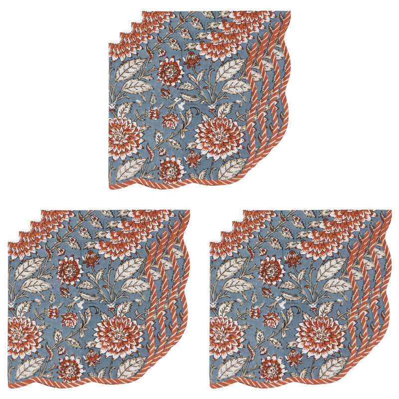 Ensemble de 12 serviettes de table Dahlia