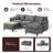 108'' Comfy  U Shaped Sectional Modular 5-Piece Cloud Sofa with Ottomans  Tool-free Easy Assembly Corduroy Fabric-1856730997