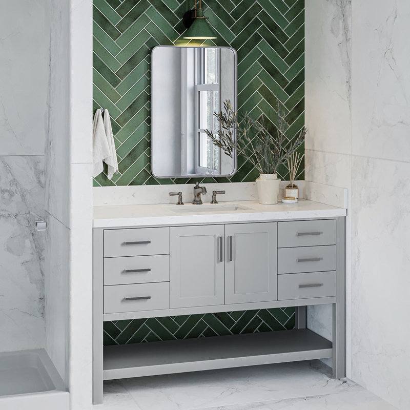 Meuble-lavabo simple ARIEL Moille, Gris, Rectangular