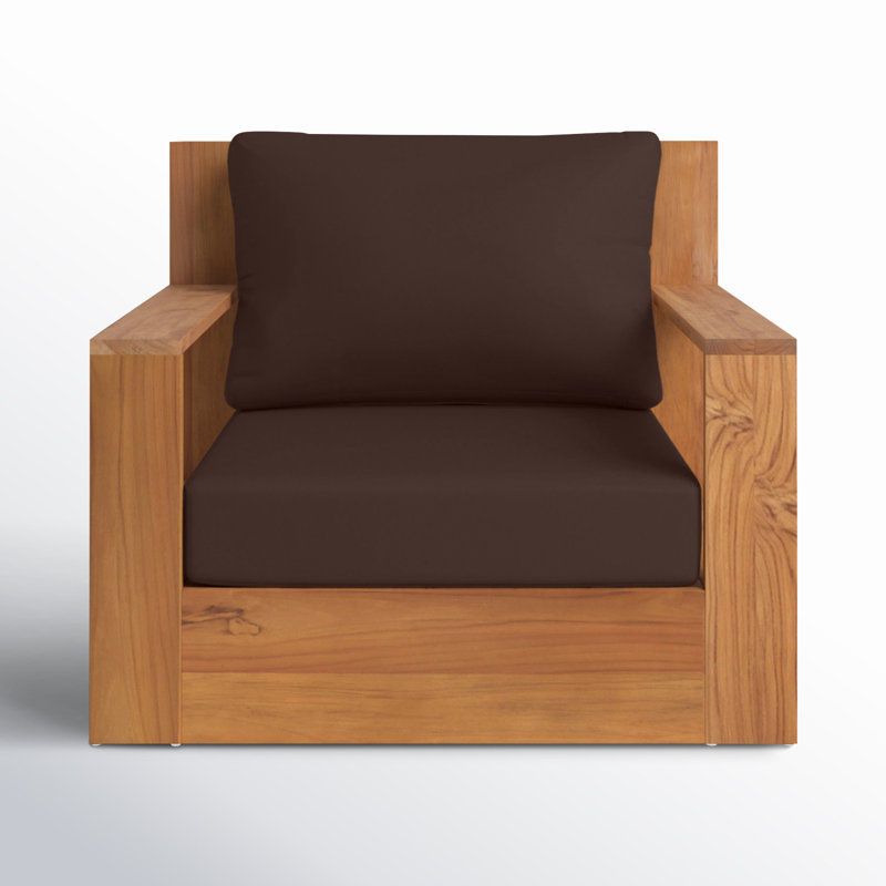 Azul Kauai Brazilian Teak Patio Chair, Dark Brown