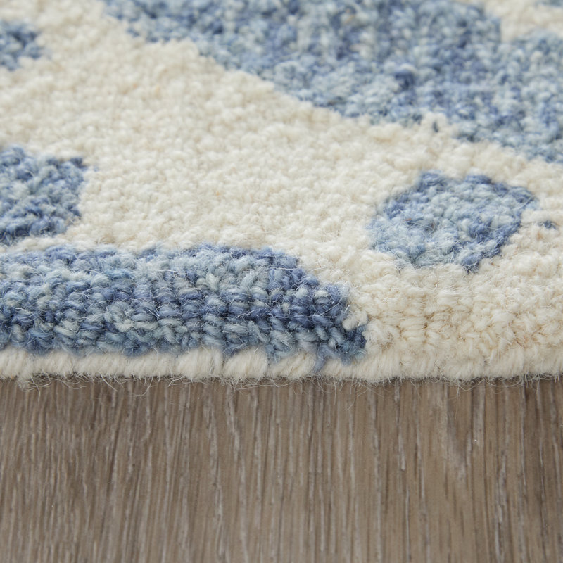 Wallace Modern Abstract Blue Area Rug, Rectangle 10' x 14'