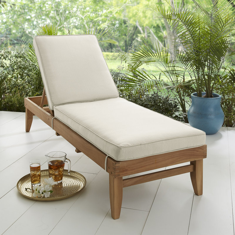 Coussin de chaise longue Lbr Sunbrella, L 73 po x P 24 po, Toile toile Sunbrella® nuage