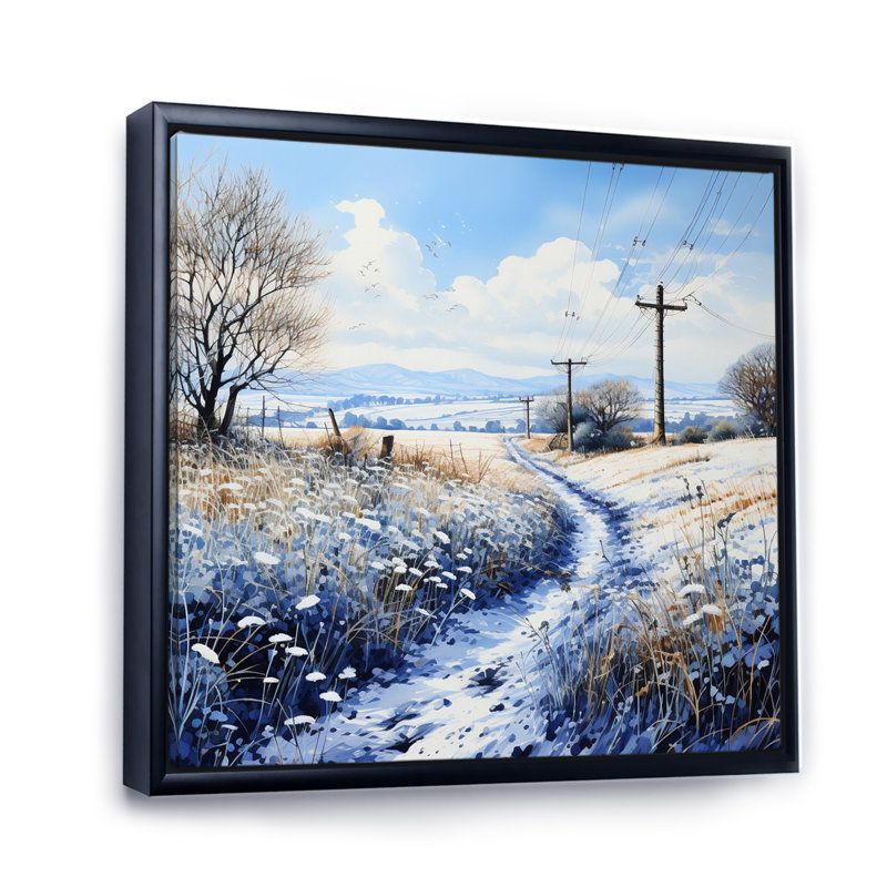 Lignes électriques harmonieuses III sur toile, Cadre flottant noir, H 24 po x l 24 po x P 1 po