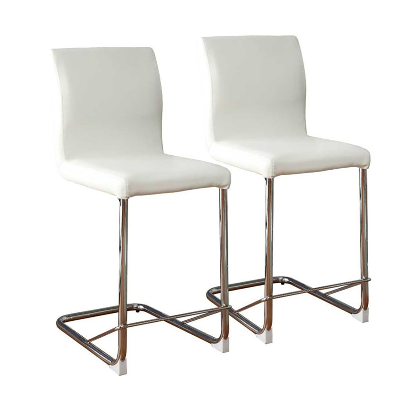 Set Of 2 Padded Leatherette Counter Height Chairs