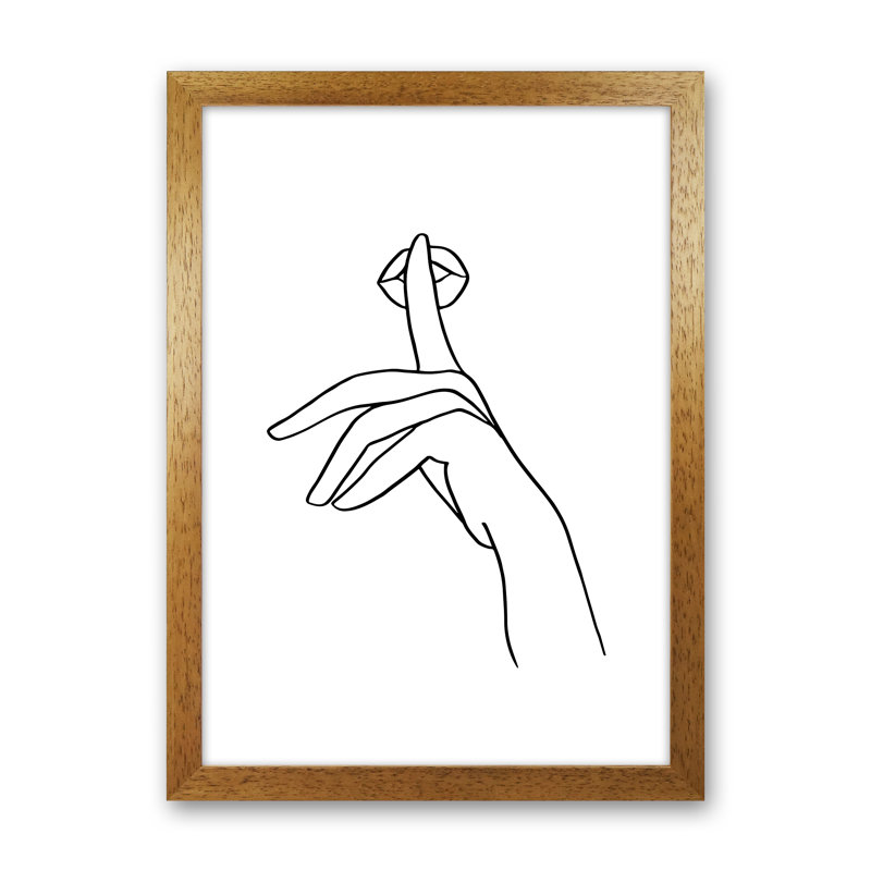Shhh 1 - Print, 63cm H x 46cm W x 3cm D, Oak Frame