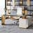 GI720090350374&Color&Size L-Shaped Stainless Steel Executive Desk-109812192-109812195-109812196