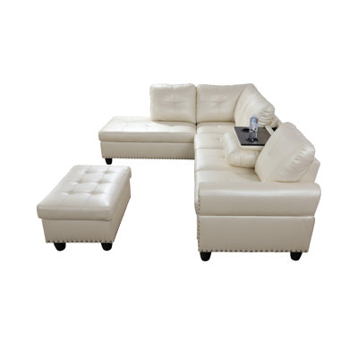 Scherer Faux Leather L-Shaped Sectional Left Hand Facing