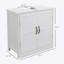 Meuble-lavabo de salle de bain, meuble-lavabo piédestal avec tablette réglable, blanc