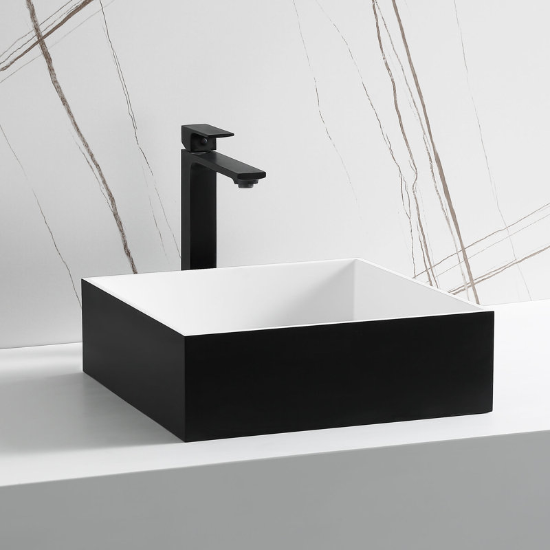 Lavabo de salle de bain vasque carré noir / blanc