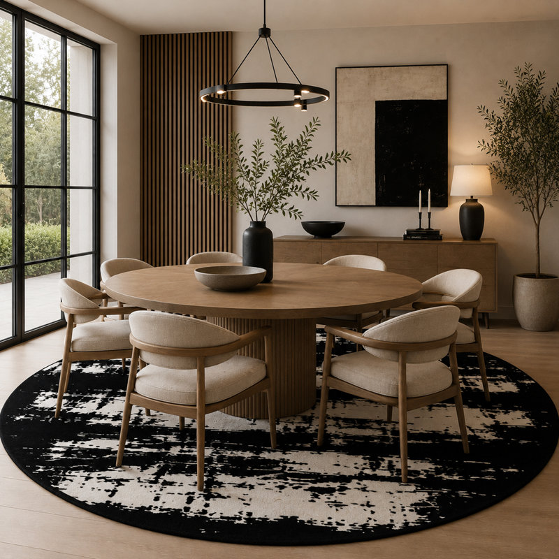 Handmade Wool Area Rug, Round 6'