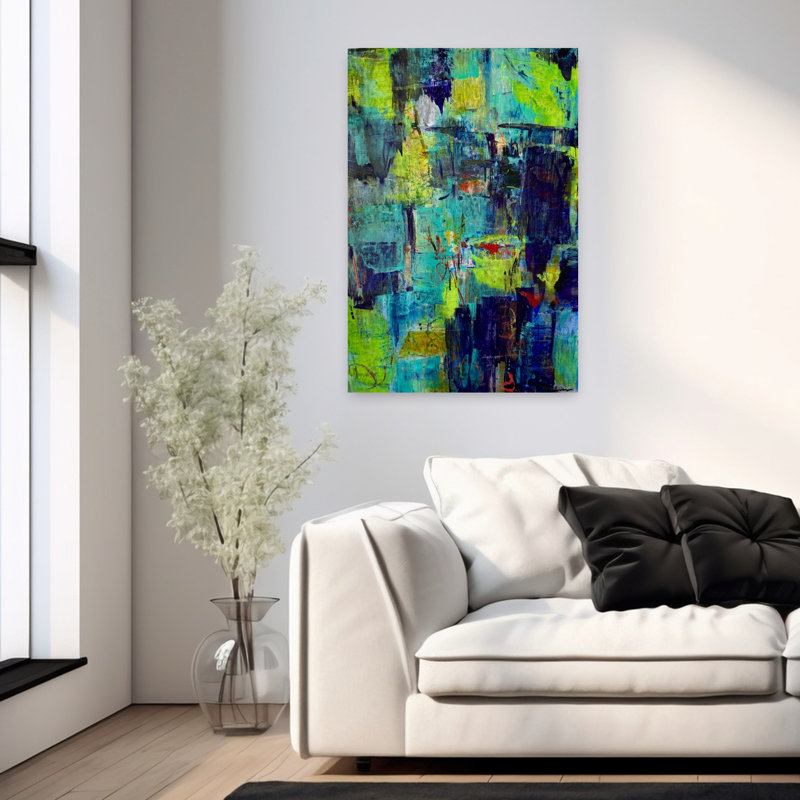 Art contemporain, art contemporain abstrait, H 36 po x l 24 po