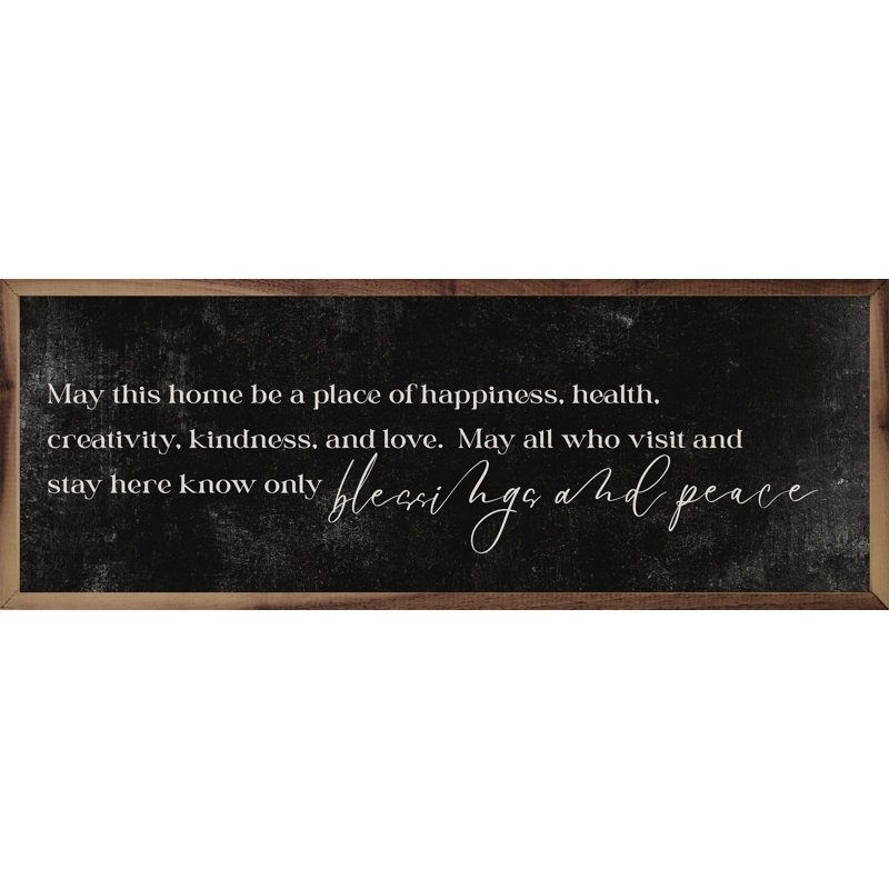 Blessings and Peace - noir, 4 po x 12 po