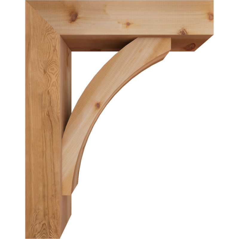 Thorton Block Bracket with Offset Brace, 38 x 30, 7 1/2"W Western Red Cedar (Smooth)
