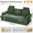  87-inch corduroy 3-seater sofa features a skirt design and two seats with headrests-Green-226000081