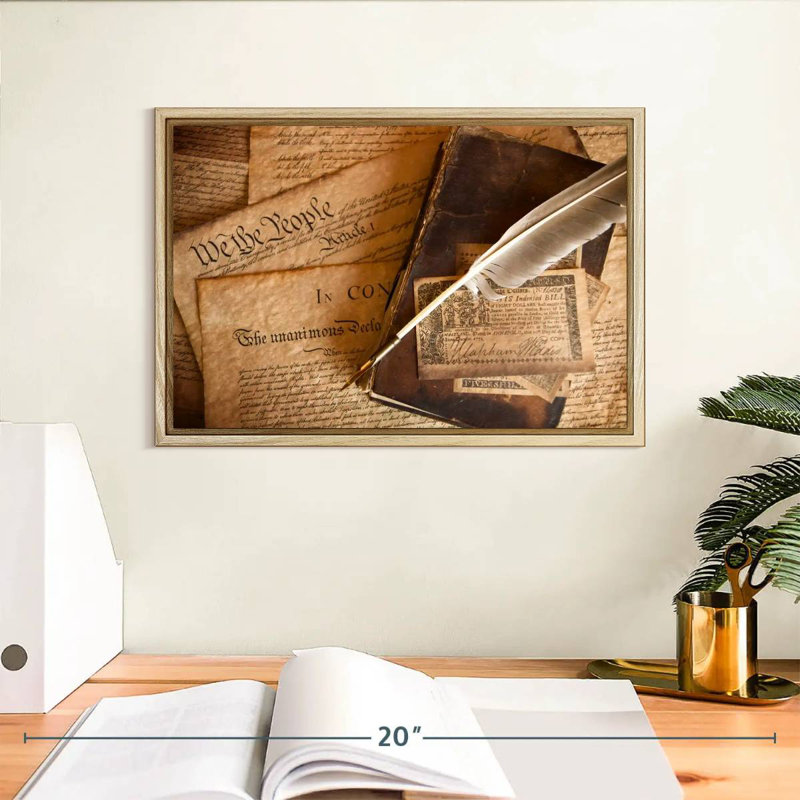 «Quill», Cadre flottant en bois naturel, 13 po x 9 po