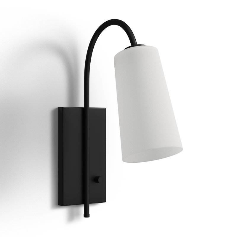 Alexa 1 Light Aged Brass Wall Mount, Black