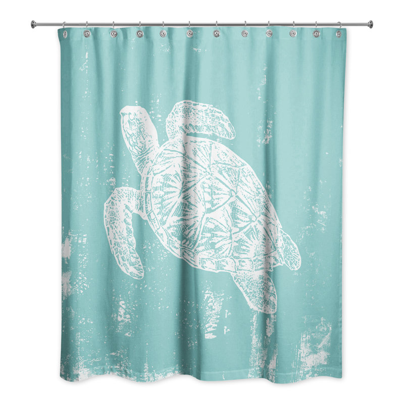 Rideau de douche simple Korsen, Bleu sarcelle