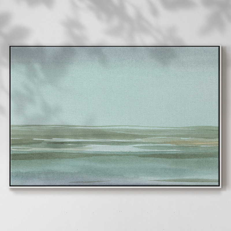 Toile encadrée de qualité supérieure Aqua Reflections II - prête à être accrochée, H 27 po x l 41 po x P 2 po