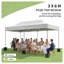 Auvent 10 x 20 pi avec toit escamotable blanc, structure en acier robuste et abri en tissu Oxford pour les événements