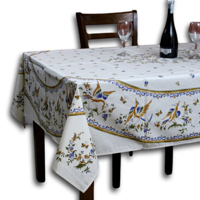 Nappe rectangulaire en coton lavable résistante aux taches