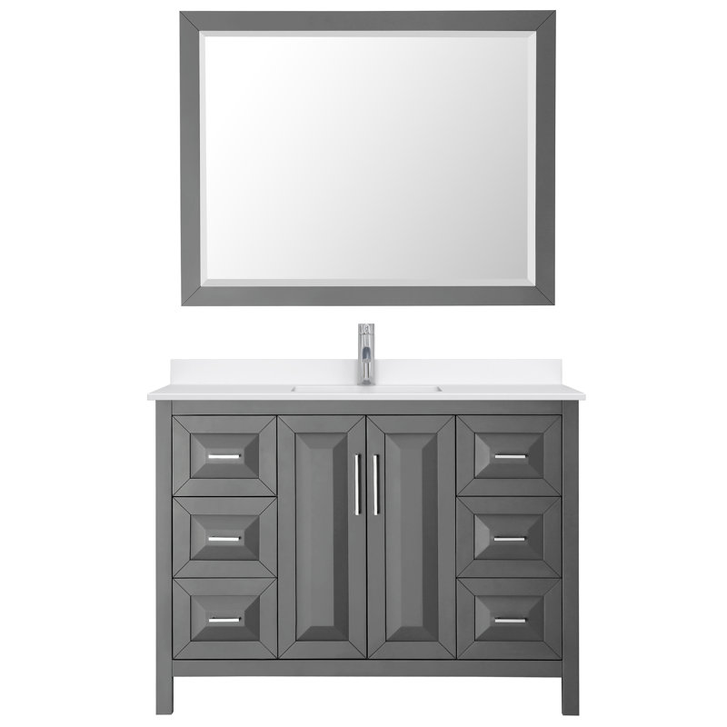 Daria 48'' W Vanity, Gray, Polished Chrome, Giotto Quartz