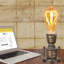 Industrial Edison Table Lamp with Vintage Metal Pipe Base, Rustic Loft Desk Lamp for Bedroom, Nightstand, Coffee Bar and Living Room-300870297
