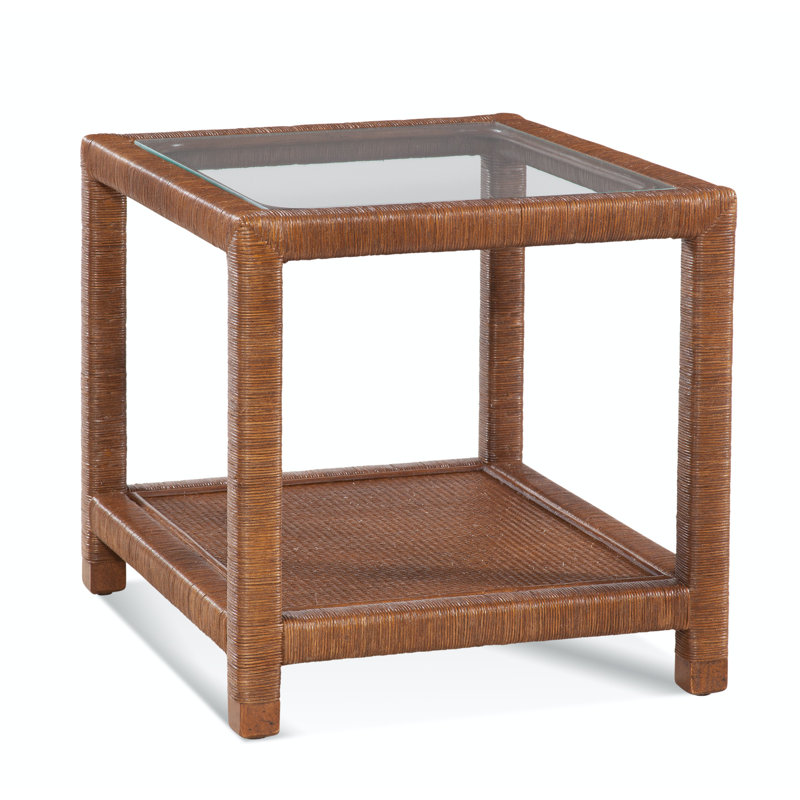 Pine Isle Glass End Table, Havana